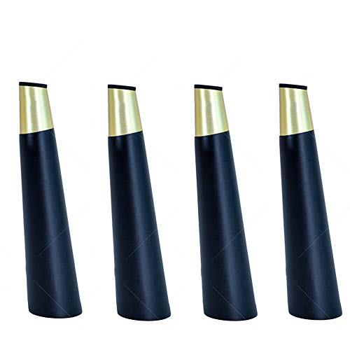 Pieds de meuble pour surélever lit et meuble TV - Lot de 4 bois massif noir mat 18cm