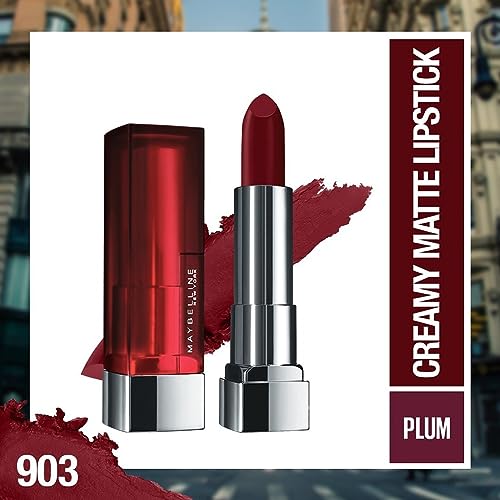 Image of Maybelline New York Color Sensational Creamy Matte Lipstick lasts up to 12 Hours, Hydrate Lips, Rich Creamy Lipstick with Shea Butter, Available in 42 different Shades - Midnight Date, 3.9g