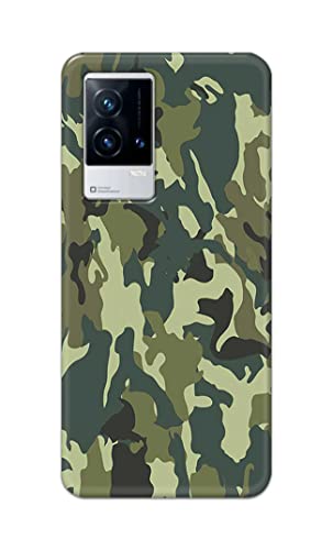 Image of Printed Hard Back Cover Case for Vivo IQOO 9 5G Back Cover (Green Army Camouflage) -1803