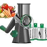 Ourokhome Ralador De Queijo Rotativo Manual Com Manivela, Triturador De Cozinha, Fatiador De Mandolina Rápido, Moedor De Nozes Com Alça E Lâminas Cilíndricas Para Queijo, Vegetais, Nozes, Chocolate