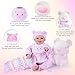 BABESIDE 8 Pcs Reborn Baby Doll Clothes with Bassinet for 17-22 Inch Babydolls, Reborn Baby Doll Accessories fit Newborn Dolls Girls, Colorful Baby Dolls Clothes