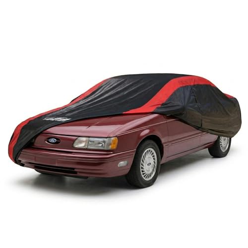 Image of Car Cover Custom Fit for Ford Taurus 1986-1991 Sedan, Taurus Car Cover Waterproof All Weather with Cotton Liner for Rain Snow Sun Protection, Compatible with LX GL SHO Sedan