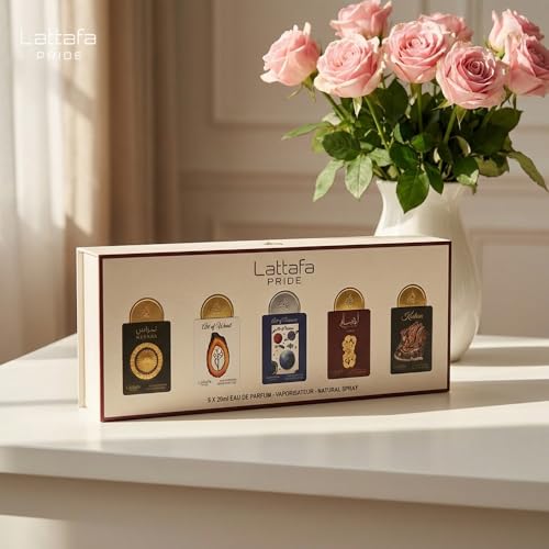 Lattafa Pride Eau de Parfum Geschenkset Kollektion Nr. 3 (5 x 20 ml) | Luxuriöses Parfüm-Geschenkset für Damen & Herren | langanhaltende arabische Düfte | Reise-Mini-Sprays