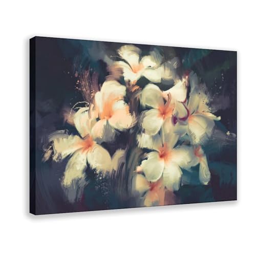 Poster Plumeria fleur 40,6 x 61 cm idéal pour salon style exotique