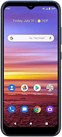 AT&T Prepaid Radiant Max 32GB, pantalla HD+ de 6.5 pulgadas, teléfono inteligente prepagado, azul cobalto