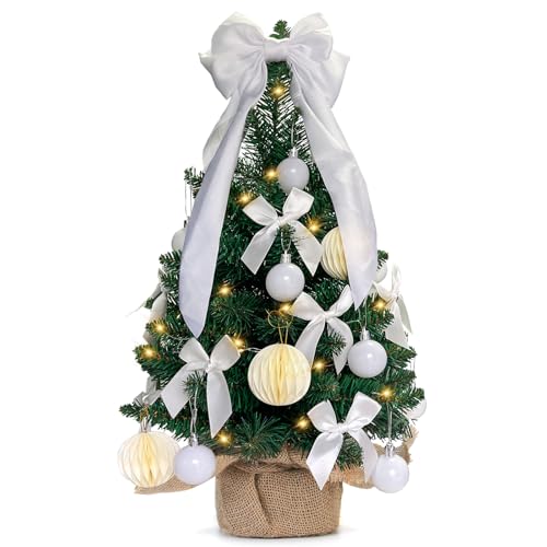 Weihnachtsbaum Klein 60cm, Mini Weihnachtsbaum Tisch mit Schleifen,...