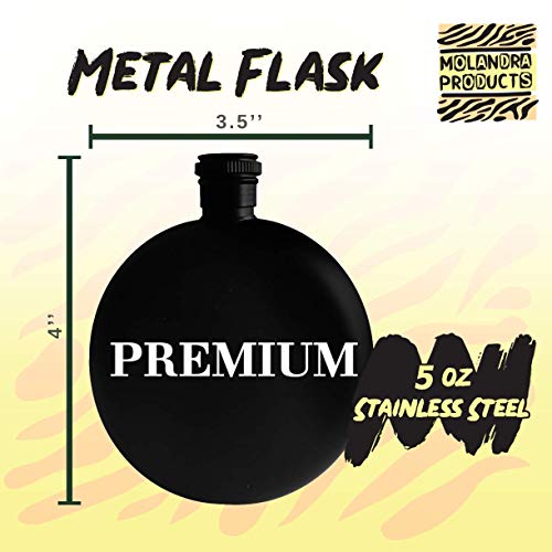 Tiktok Famous - 5oz Round Alcohol Drinking Flask, Black - Image 4