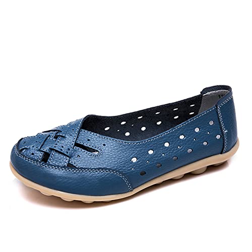 Mocassins en cuir creux pour femme MACHSWON avec semelle souple confortable