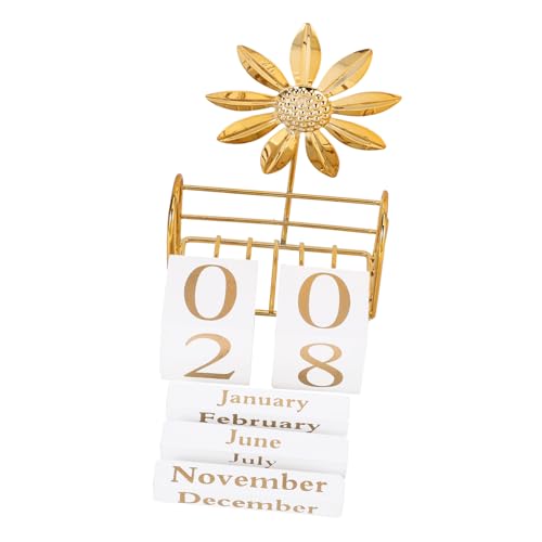 SAFIGLE Calendario de Mesa de Madera Elegante Bloques Móviles Decorativo para Oficina y Hogar Diseño Duradero y Fácil Uso