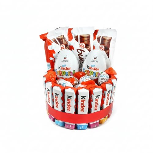 Tarta de Corazón con Chocolatinas – Regalo Dulce con Bombones y Chocolates Surtidos para San Valentín, Cumpleaños y Ocasiones Especiales (TARTA CHOCOLATINAS)