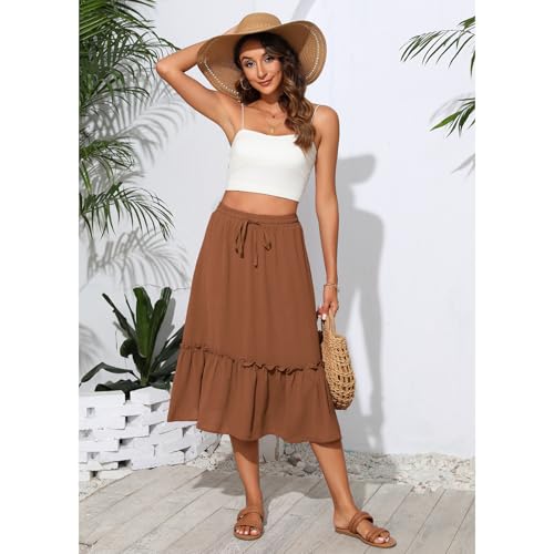 Image of Witsmile High Waist Tiered Skirts for Women Flowy Skirts for Women Long Length with Pockets 2026 Fashion Trendy