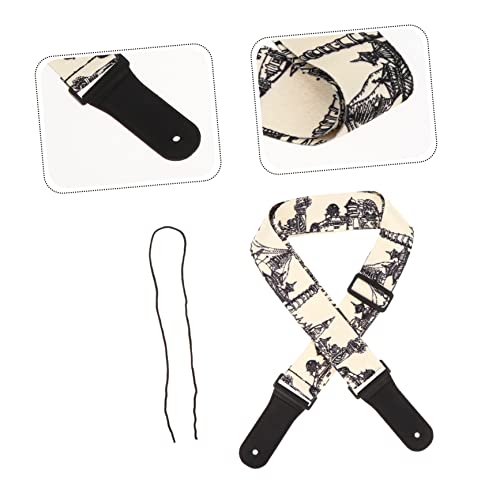 GOOHOCHY 1Pc Sangle De Guitare Cintres En Plastique Noir Rembourrage En Mousse Cintres Pour Enfants Cintre De Guitare En Cuir Crochet De Guitare Cuir Polyester Vintage Noir Imprimé Sangle - Les Beatles, Paul McCartney, John Lennon, RIngo Starr, George Harrison GOOHOCHY 1Pc Sangle De Guitare Cintres En Plastique Noir Rembourrage En Mousse Cintres Pour Enfants Cintre De Guitare En Cuir Crochet De Guitare Cuir Polyester Vintage Noir Imprimé Sangle – Image 6