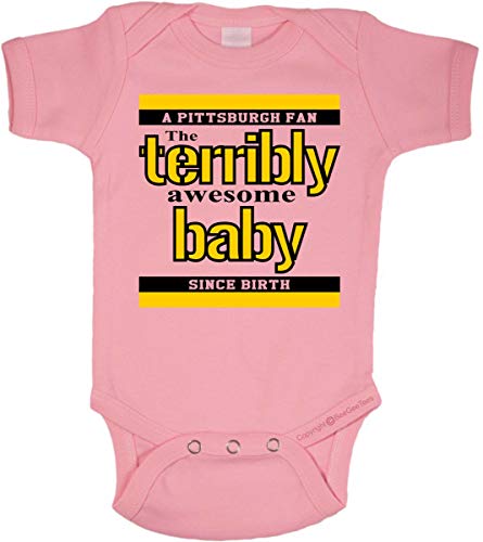 Image of BeeGeeTees Pittsburgh Terribly Awesome Baby Funny Parody One Piece