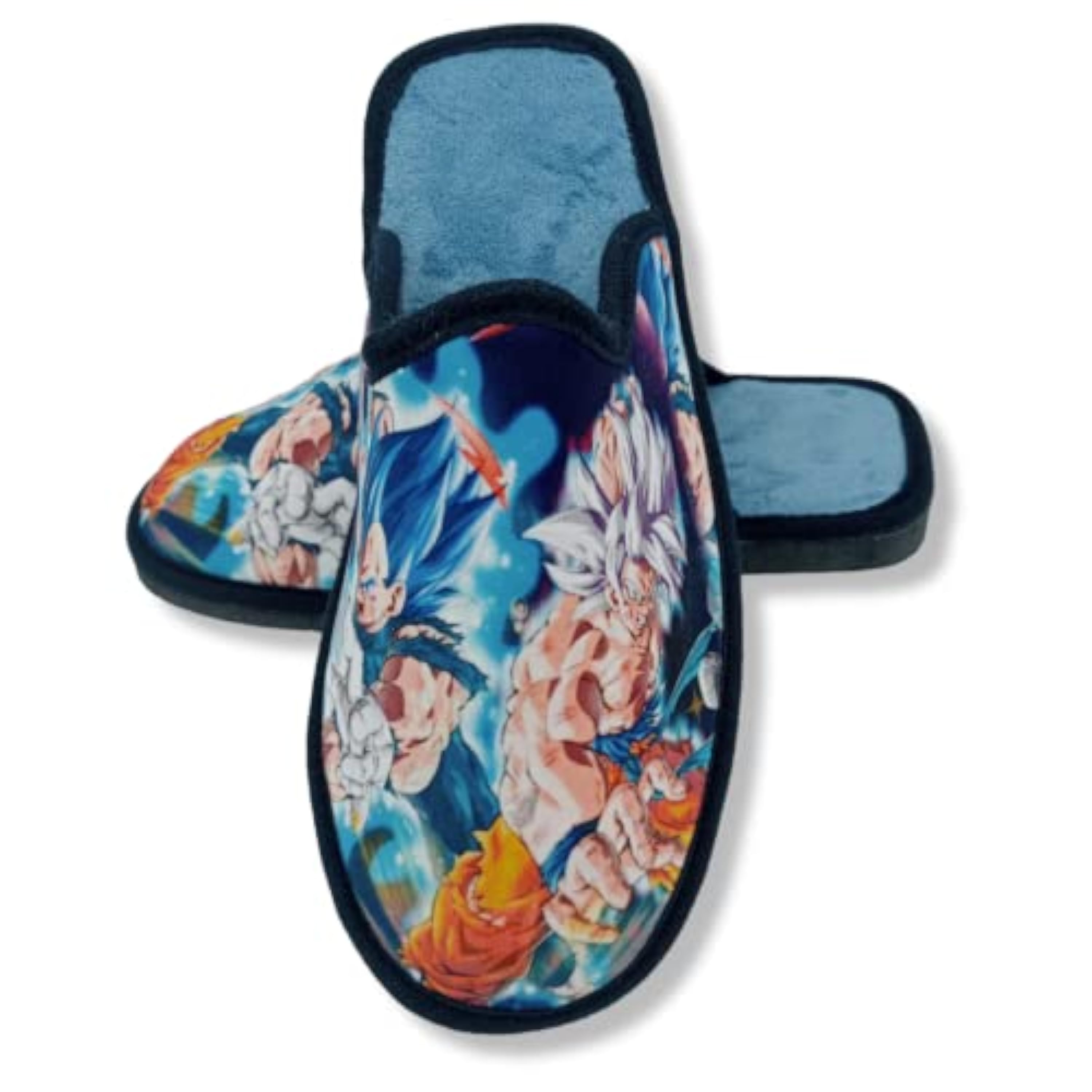 HECHO EN ESPAÑA Zapatillas de Estar por Casa - Pantuflas de Hombre - Calzado Destalonado - Calzado Ligero - Zapatillas Originales - Zapatillas Perfectas para Regalar (SON GOKU Y VEGETA, numeric_44)