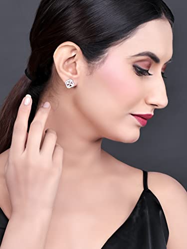 Image of Pissara Stunning 925 Sterling Silver Valentine Day Gift Cubic Zirconia Earrings For Women And Girls|with Authenticity Certificate, 925 Stamp & 6 Months Warranty (E104602)