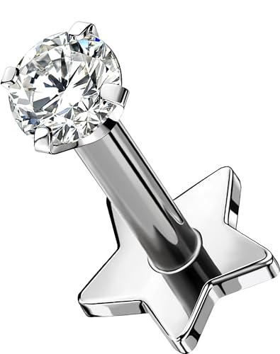 [OUFER Body Piercing] �{�f�B�s�A�X ���u���g�s�A�X�F16G/1.2mm ���b�v�o�[ �����w���b�N�X�X�^�b�h �`�^���� �g���K�X ���h�X�A�����O �j�����p 5-12mm