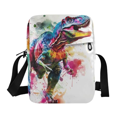 Crossbody Bag Colorful Trex Dinosaur Messenger Bag for Women Men Purse Shoulder Bag Satchel Bag with Adjustable Strap 202b5914