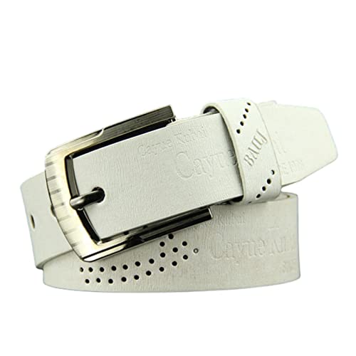 RCESSD Cintura di Cuoio Cintura Rivettante in Stile retrò Maschile con Fibbia Ad Ago - Cintura in Pelle Pu alla Moda per Pantaloni-E,110Cm