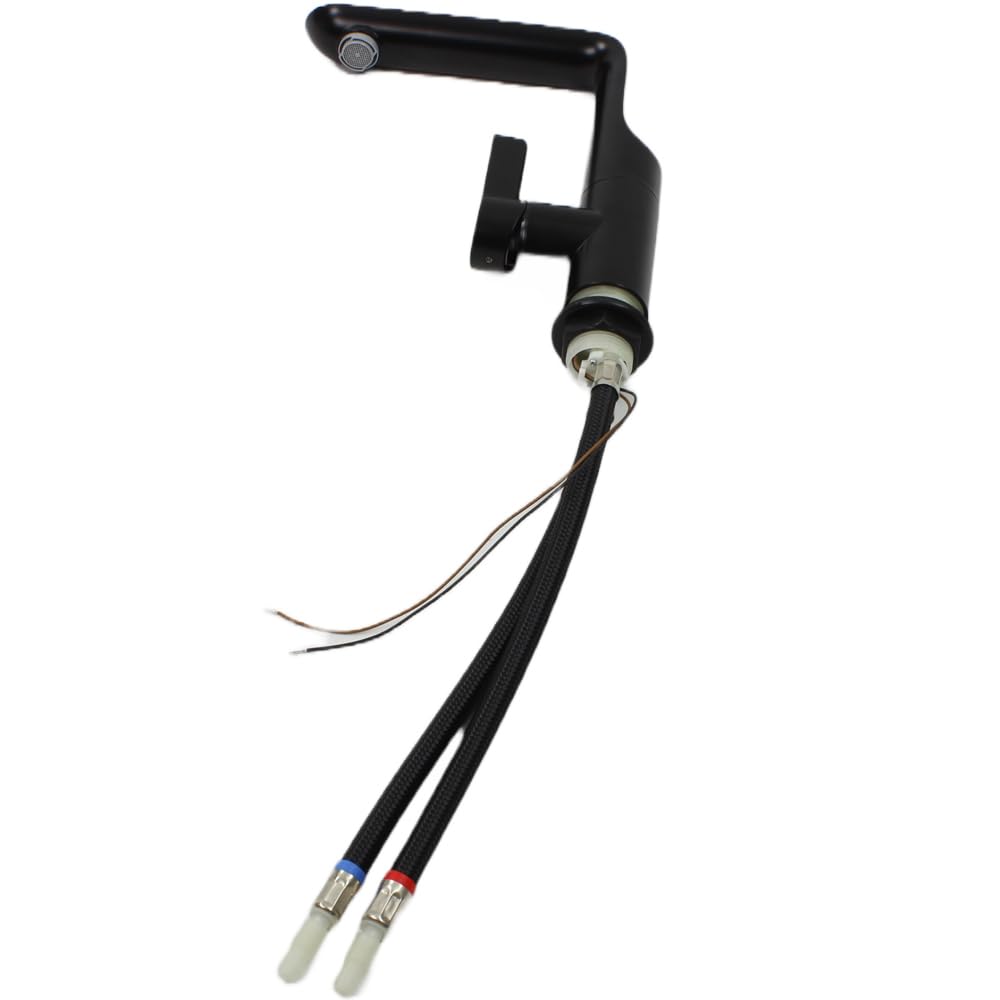 Robinet mitigeur monocommande Modena pour camping-car, caravane, camping, bateau + interrupteur noir mat