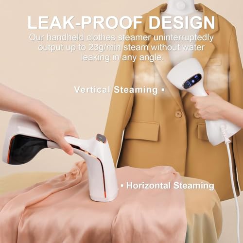 Steamer à main portable blanc avec réservoir amovible pour maison - 4