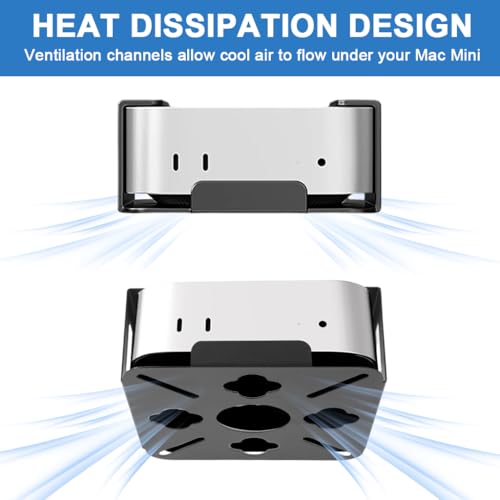Image of ZORBES Mount for Mac mini M4, Compatible with Mac mini M4 2024 Under Desk Mount, VESA Monitors Mounting Bracket Anti-Scratch Wall Mount Stand Heat Dissipation Design