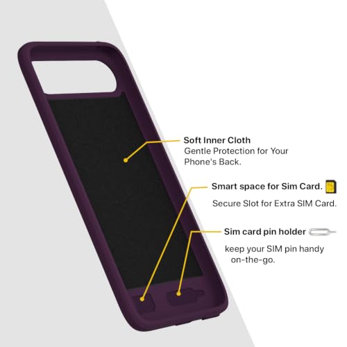 Image of Outlouders Back Cover for Tecno Pova Slim 5G Soft Matte Silicone Cover with Slim Fit | Mag-Safe Logo (Not Mag-Safe Compatible) | Shockproof | Camera Protection Bumper Case (Purple)