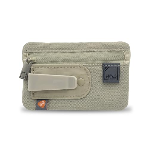 Lewis N. Clark RFID Shield Hidden Clip Stash Money Belt Travel Pouch + Credit Card/Id Holder for Women & Men, Clay