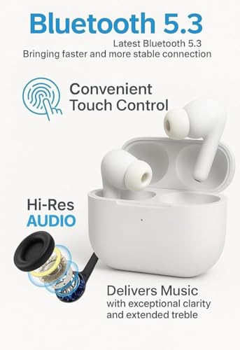 Image of Bluetooth Ear Buds with Fast Pairing Portable Charging Case Noise Isolation Mic for Calling Music Gaming (Design 95)