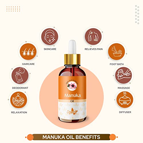 Image of Crysalis Manuka (Leptospermum Scoparium) | 100% Pure & Natural Undiluted Essential Oil | Steam Distilled Oil for Skincare & Hair care- 15Ml With Dropper