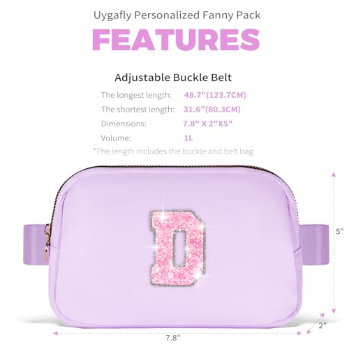 Image of Uygafly Gift for Teen Girls Kids Daughter Her - Birthday Gifts for 3 4 5 6 7 8 9 10 11 12 13 Year Old Girls,Fanny Pack Crossbody Bag Purse Belt Bag Cute Trendy Stuff | Lavender,D