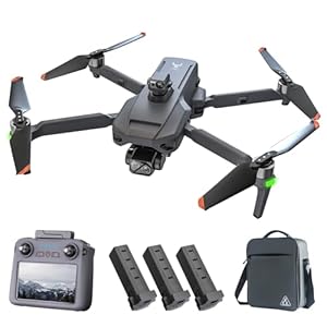 SG909 MAX Drohne mit Kamera 4K für Erwachsene, Fernsteuerung mit Bildschirm, 6km Kontrollabstand, 3-Achsen Gimbal, 360° Hindernis Vermeidung, Professioneller RC Quadcopter Dron, 3 Batterien
