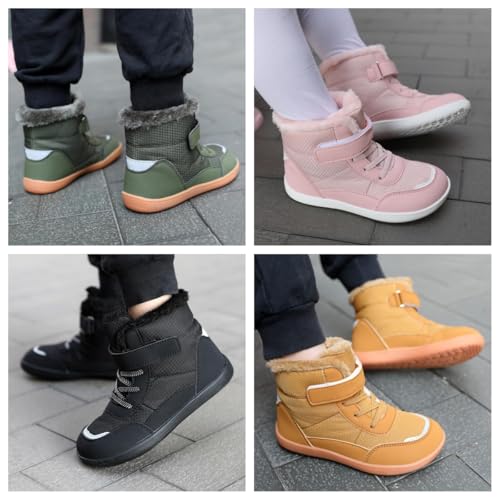 Barefoot Shoes for Children Winter Waterproof, Warm, Non-slip, Wide-toe, Snow Boots, Winter Hiking Shoes for Boys and Girls 6