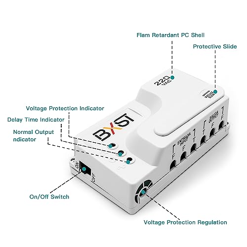 Bseed Wiring Surge Protector,Adjustable Voltage,Power Suppressor Protector With Protected Light Indicators For Refrigerator/Tv/Air Conditioning/Computer And Other Home Appliances, 220V 3520W-1Pack #TOP5
