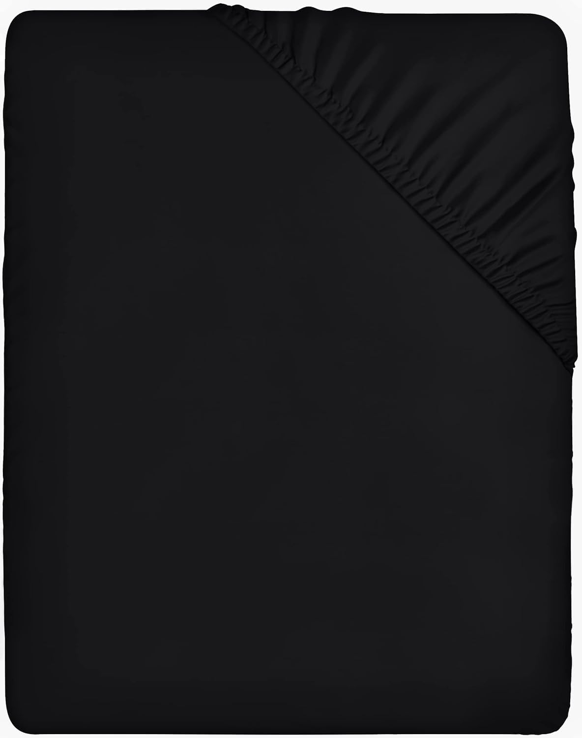 Utopia Bedding Lenzuolo con Angoli - 80x200cm - Nero - Microfibra Spazzolata - Lenzuolo sotto con Angoli Elasticizzato