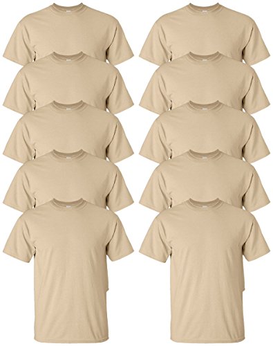 Gildan mens Ultra Cotton 6 oz. T-Shirt(G200)-TAN-M-10PK