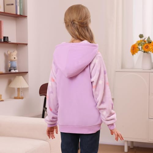 V.&GRIN Girl Zip up Hoodie Sweatshirt Soft Fuzzy Fleece Jacket with Pocket for Girls 5-16 Years4