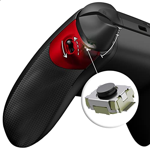 eXtremeRate Flexor Clicky Rubberized Side Rail Grips Trigger Stop Kit for Xbox Series X &amp; S Controller, Ergonomic Trigger Stopper Handle Grips for Xbox Core Controller - Diamond Textured Scarlet Red