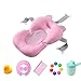 Cojín de baño para bebés recién nacidos, plegable, antideslizante, para asiento de bañera de 0 a 12 meses, color rosa