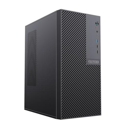 Textorm TB10 Boîtier PC Mini Tour - Mini ITX - Alimentation Format ATX/EPS - 1x USB 3.0 Type C - Noir - Usage bureautique, multimédia