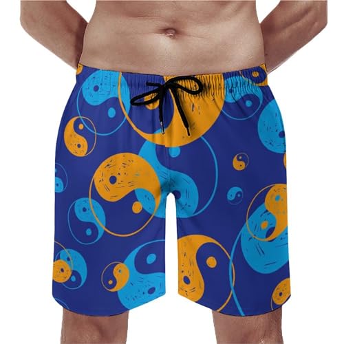 Short de bain homme séchage rapide jaune Tai Chi pour plage confortable