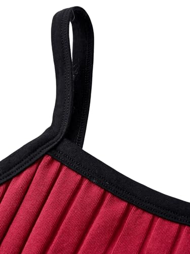 WDIRARA Girl's Graphic Print Ribbed Knit Slim Fit Cropped Cami Top Casual Summer Textured Tee Tops3