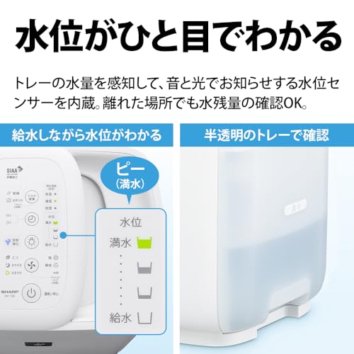 シャープ ハイブリッド式・レギュラータイプ加湿器 HV-T55-Wサムネイル6