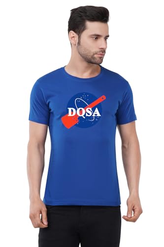 Image of Caseria Men's Cotton Printed T-Shirt -Dosa | 100% Cotton | Half Sleeves | Regular Fit | Printed | Round Neck | Graphic T Shirt
