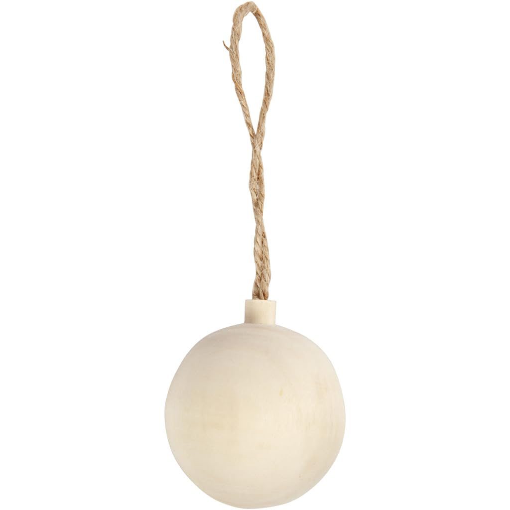 Creativ Company 55327 Ball Christmas Ornament Wood 1pc (S) Christmas – Christmas Decorations (Ball Christmas Ornament, Wood, 1 pc (S), 48 mm, 48 mm