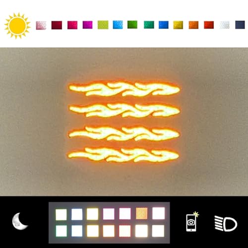 Image of customTAYLOR33 High-Intensity Grade Premium Reflective Tribal Flame Helmet Decals, Motorcycle Safety Sticker Decals (Orange)