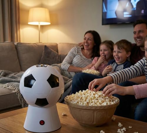 Image of Popcorn Machine Big Vintage Collection and Electric Popcorn Maker Making Machine,Automatic Instant Popcorn Maker Stylish Design 1200-Watts Electric Popcorn Maker Machine For Home Use (Football)