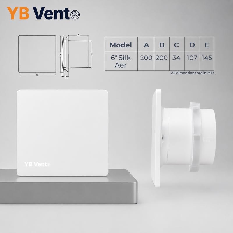 Image of 6 Inch White Exhaust Fan for Bathroom, Kitchen & Office | 150mm Adjust Fan