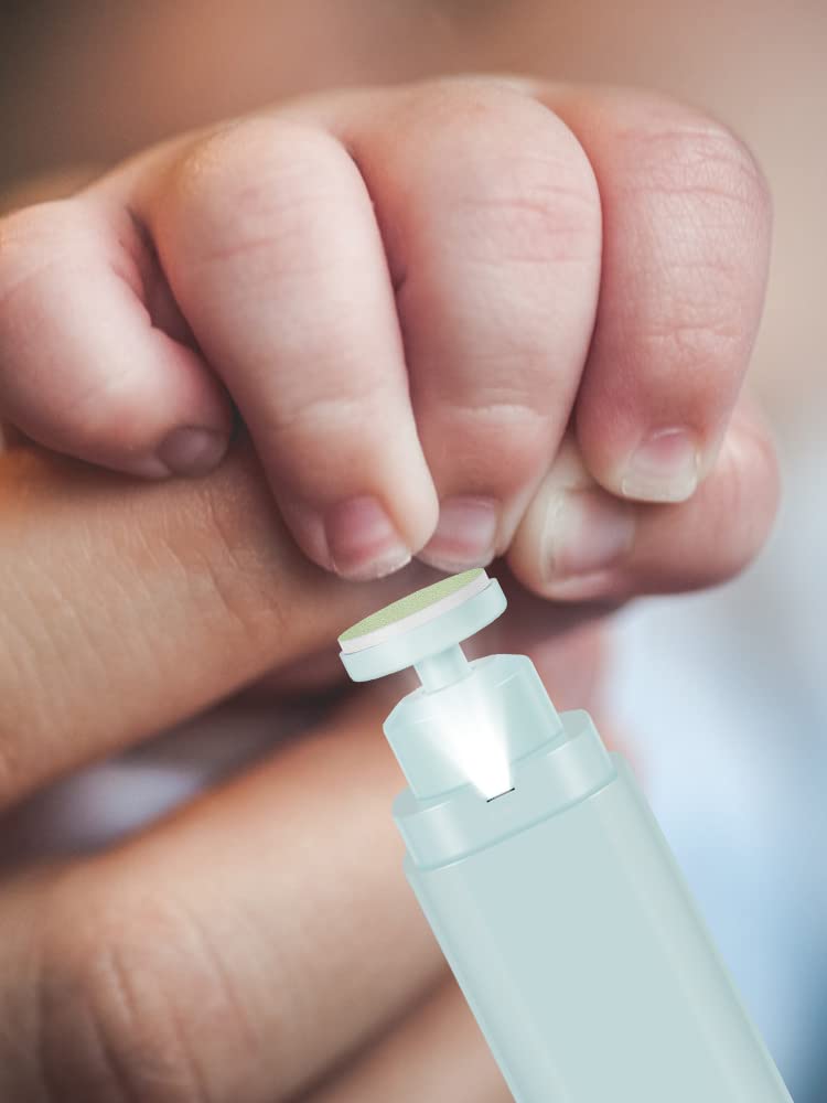 US Baby Nail Trimmer Kit Baby Electric Nail File with 6 Grinding Heads Rechargeable Safe Baby Nail File with 2 Modes Mini Portable Baby Nail Clippers for Baby Adults Nail Polish and Trim