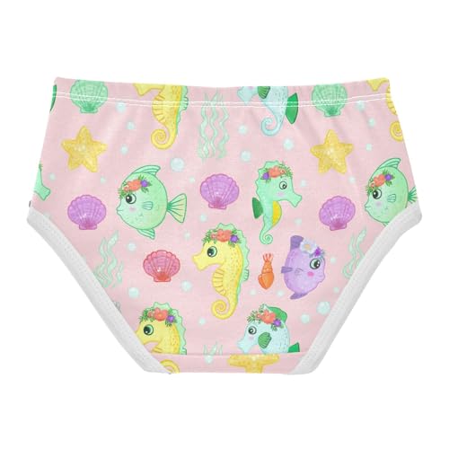 Joisal Toddler Underwear Floral 2t Cotton Little Girl Panties Personalized Undies Kids Briefs Cute Sea Creatures Cartoon2