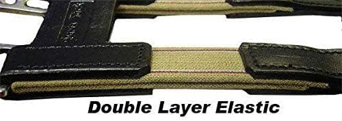 Miniatura 4 de Paris Tack English - Extensor de contorno elástico de cuero con hebillas de rodillo de acero inoxidable y elástico de doble capa.